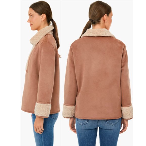 Tuckernuck | NEW Stella Camel Shearling 1/4 Zip Sherpa Jacket Size XS - Picture 3 of 15
